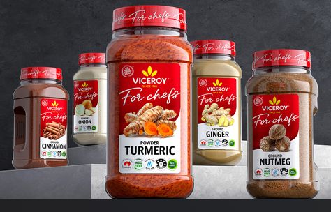 Spices «VICEROY FOR CHEFS» on Behance Spice Image, Mccormick Spices, Cloves Spice, Red Spice, Spices Packaging, Premium Spices, Package Design Inspiration, Spice Jar Labels, Hot Spices