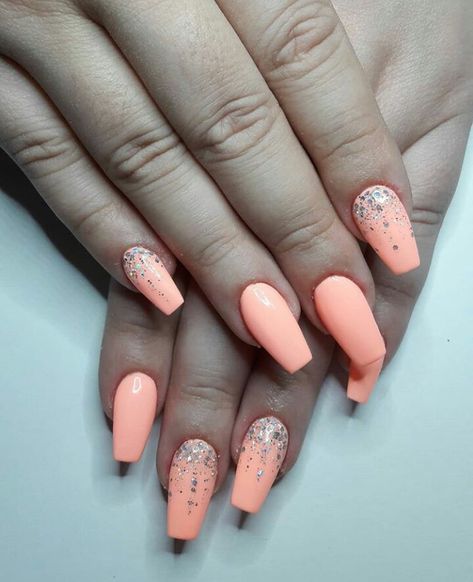 Light orange nails Light Orange Nails, Summer Nails 2014, Short French Manicure, Nail Designs Orange, Nail Art Orange, Orange Nail Art, Nails 2014, Orange Nail Designs, Orange Nail