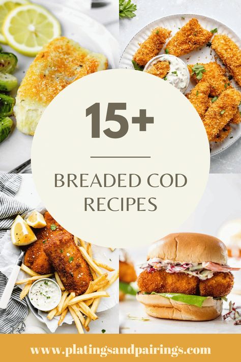 How To Make Breaded Fish, Cod Meal Ideas, Breaded Cod Recipes, Cod Filet Recipes, Fried Cod Fish Recipes, Crispy Baked Cod, Breaded Fish Recipe, Parmesan Crusted Cod, Cod Fillet Recipes