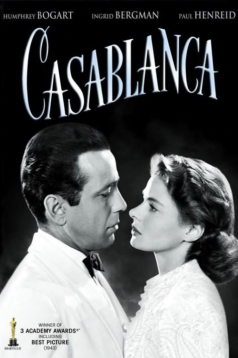 Casablanca Movie, Casablanca 1942, Beau Film, Fritz Lang, Septième Art, I Love Cinema, Ingrid Bergman, Humphrey Bogart, Cinema Posters