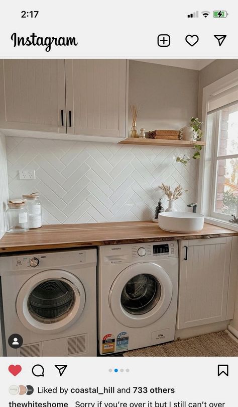 #laundryroom #laundryroomdecor #laundryroomideas Laundry Closet Organization, Room Organizers, Small Utility Room, Laundry Room Tile, Laundry Mudroom, Laundry Makeover, Storage Utility, Mudroom Laundry, Small Laundry Room Makeover