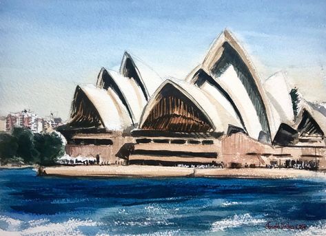 Sydney Opera House Watercolor Painting from my #etsy shop: Sydney Opera House / Watercolor Painting / Australian Art Sydney Opera House Painting, Sydney Opera House Drawing, Sydney Painting, House Watercolor Painting, Summer House Decor, Watercolor Houses, Acrylic Inspiration, Watercolor Paintings For Sale, Az Art