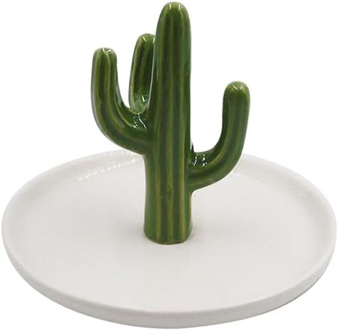 Amazon.com: SOCOSY Cute Ceramic Cactus Ring Holder Jewelry Holder Trinket Tray Ring Dish for Earring Bracelet Keys Necklace Wedding Birthday Gift : Clothing, Shoes & Jewelry Cactus Ring Holder, Ceramic Cactus, Cactus Ring, Cactus Ceramic, Cactus Jewelry, Home Wedding Decorations, Jewelry Display Stands, Accessories Holder, Green Ceramics