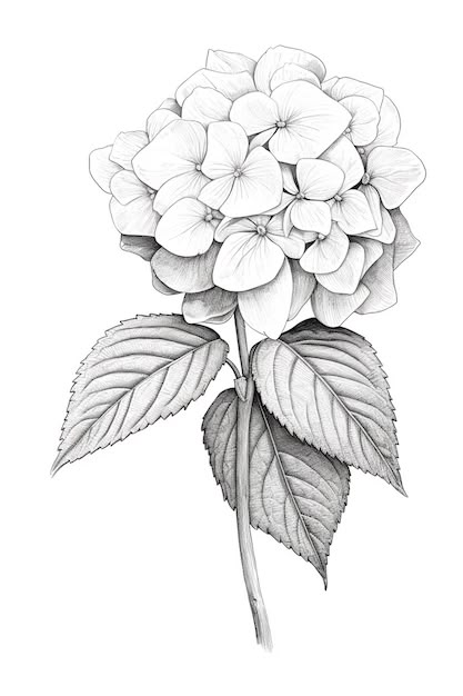 Flower With Leaves, Pencil Drawings Of Flowers, Pencil Drawing Images, Doodle Art Flowers, Flower Line Drawings, Flower Drawing Tutorials, Flowers Coloring, Flower Art Drawing, Flower Drawings