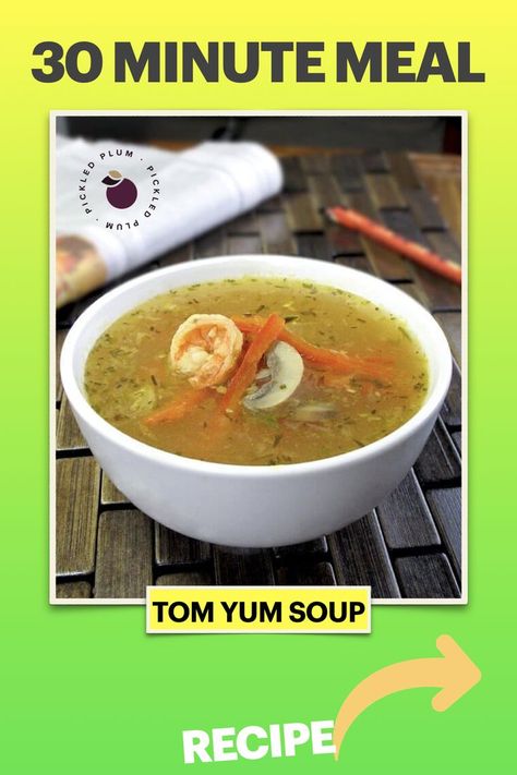 This Tom Yum Soup Recipe has all the flavor of the authentic version in Thailand: Sour, pungent, acidic and hot. It’s my favorite tom yum soup (or yam) recipe because it’s authentic and reminds me of my days living in Bangkok. It’s there that I discovered all these wonderfully pungent yet harmonious flavors Thai cuisine has to offers. Learn more >>> Easy Tom Yum Soup Recipe, Easy Tom Yum Soup, Yam Recipe, Tom Yum Soup Recipe, Citrus Fish, Yams Recipe, Best Thai Food, Tom Yum Soup, Refreshing Snacks