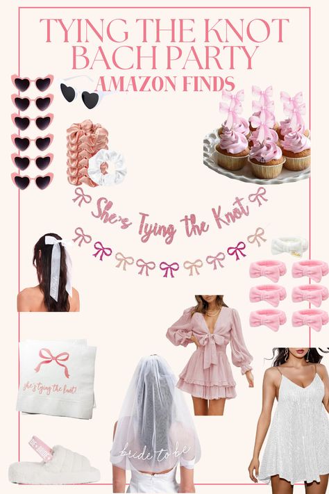 Get ready to tie the knot (and have a blast) with this adorable bachelorette party theme! Discover essential Amazon finds to create the perfect "Tying the Knot" celebration. From cute decor to fun party games, we've got you covered. Click to shop now and make unforgettable memories with the bride-to-be! #bacheloretteparty #tyingtheknot #amazonfinds #bridetobe #partyplanning #bachelorettepartyideas #bridalparty #bridesmaids #partydecor #knottheme #weddingtheme Bachelorette Party Pink, Bridesmaid Games, Fun Bachelorette Party Games, Bachelorette Party Theme, Hens Party Themes, Pink Bachelorette Party, Bachelorette Theme, Pink Bachelorette, Bridal Party Favors