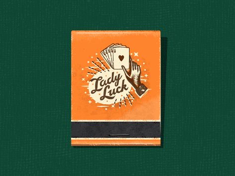 Naive Illustration, Matchbook Art, Lady Luck, Matchbox Art, Vintage Poster Design, Graphic Design Blog, Vintage Style Art, Vintage Graphic Design, Retro Prints