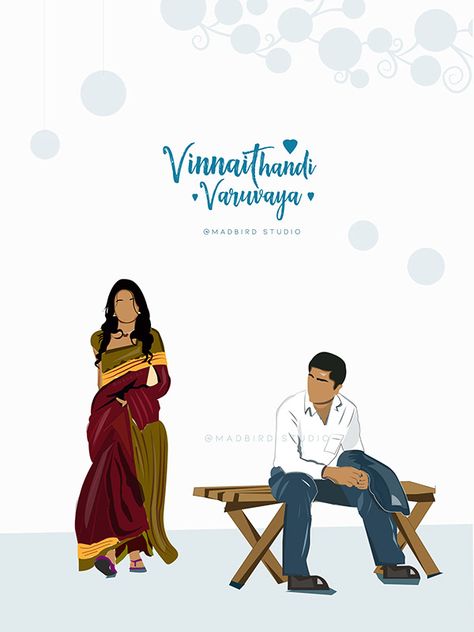 Vinnaithaandi Varuvaya on Behance Obsessive Love, Actors Illustration, Movie Frames, Cute Movie Scenes, Photoshop Tutorial Typography, Film Posters Art, Movie Love Quotes, Movie Pic, Posters Minimalist