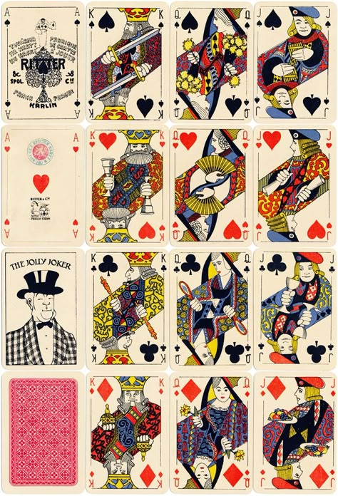 Art Deco style playing cards by Ritter & Cie, Prague, 1933 Art Deco Playing Cards, Playing Card Tattoos, Cool Playing Cards, Card Artwork, Nature Living, Playing Cards Art, Poker Card, Playing Cards Design, Cards Art