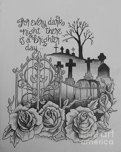 Cemetery Art Drawing, Grave Yard Tattoos, Grave Tattoo Design, Cemetery Tattoo Design, Grave Yard Drawing, Grave Stone Tattoo, Graveyard Tattoo Design, Grave Sketch, Cemetery Drawing