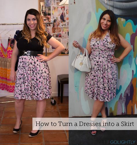 How to get More from your dresses - wear them as a skirt - DIY how to wear dresses as a skirt #frockstar Wearing Dress As Skirt, Wear Dress As Skirt, How To Wear A Dress As A Skirt, Dress To Skirt Diy, Dress Into Skirt, Skirt With Tshirt, Dress As A Skirt, Dress To Skirt, Realistic Fashion