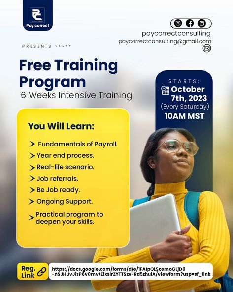 Business Training Poster Design, Training Flyer Design, Program Poster, Gfx Design, Media Poster, Social Media Poster, Business Training, Brochure Design Template, Training Program