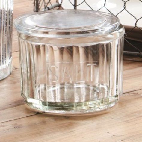 Favorite SALT jar. Coming back in stock next week!  Comment to get put on the list. 😊 Salt Jar, Park Hill Collection, Vintage Farmhouse Style, Salt Box, Salt Cellar, Honey Jar, Farmhouse Furniture, Vintage Dishes, Farmhouse Kitchen Decor