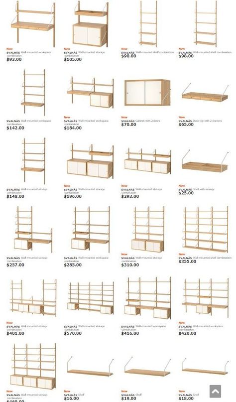 All-new: Ikea’s modular Svalnas Scandinavian-modern style shelving. This is sure to be a big hit: It’s very much in the style of famed Poul Cadovius Royal System / Cado modular shelving — but at a fraction of the cost. The Idea Svalnas shelves and standards are bamboo; the Cados still made today in Denmark have […] Style Shelving, Ikea New, Desain Furnitur Modern, Pharmacy Design, Retro Renovation, Retail Shelving, Regal Design, Store Interiors, Modular Shelving