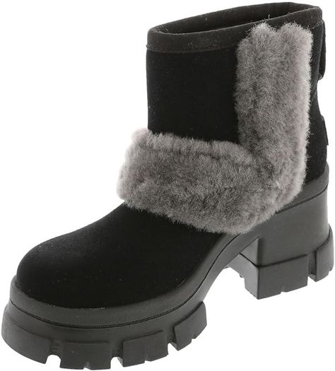 UGG Women's Brooklyn Sunburst Boot Winter Outfit Fall Outfit UGG Sherpa Boot Yellow Uggs, Ugg Sherpa, Outfit Ugg, Womens Biker Boots, Ugg Ankle Boots, Uggs With Bows, Ugg Boots Classic Short, Ugg Slippers Women, Ugg Booties