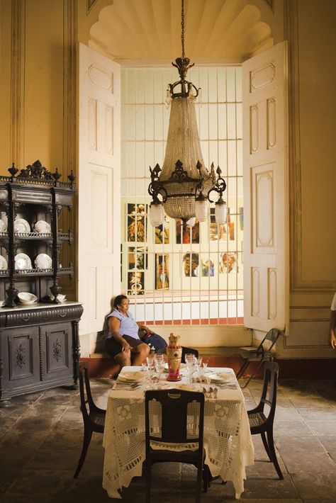 A home in #Trinidad, Cuba, a UNESCO World Heritage site known for its Spanish colonial #architecture. | Virginia Living Cuba Interior Design, Cuban Interior Design, Cuba Interior, Cuban Decor, Bay Of Pigs, Cuban Architecture, Spanish Colonial Architecture, Trinidad Cuba, Colonial Architecture