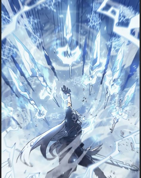 Ice Manipulate Power, White Magic Visuals, Ice Powers Magic Fantasy Art, Ice Powers Reference, Ice Magic Design, Ice User Character Design, Celestial Magic Art, Soul Magic Art, Ice Powers Drawing