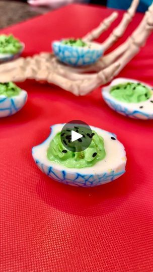 16K views · 413 reactions | Spooky Deviled Eggs 🕷️ | Spooky Deviled Eggs 🕷️ | By Kyle & Mistie Knight | I'm taking some eggs that have
been baked in the oven for about 30 minutes or you could
just use traditional hard boiled eggs as well. Tap the
shells with a spoon. Add it to a bowl with some purple food
coloring and then as you remove the shells, you'll see that
you've got a really cool design. Almost like a spiderweb
effect. Then, we're going to cut our eggs in half. We're
going to take the yolks, add those to a bowl because we're
going to make some deviled eggs. To do that, I'm adding
some vinegar, some mustard, and salt, pepper, and some mayo. We
also need some mayo. I'm actually using this brand but
y'all tell me which is the best brand of mayo. I've a lot of
different opinions on Colored Deviled Eggs, Halloween Deviled Eggs, Different Opinions, Misty Knight, Purple Food Coloring, Purple Food, Deviled Egg, Kids Party Food, Halloween Goodies