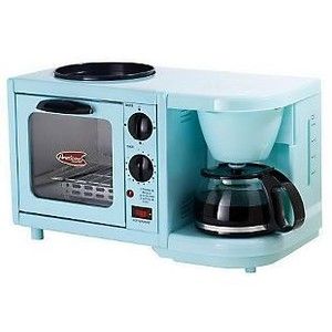 Americana by Elite 3-in-1 Mini Breakfast Shoppe Blue Toaster, Bulthaup Kitchen, Breakfast Station, Mini Breakfast, Breakfast Maker, Dorm Life, College Dorm Rooms, Toaster Oven, Back To Nature