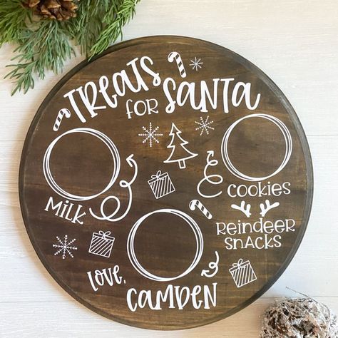 Santa Treat Tray, Santa Tray, Christmas Eve Traditions, Santa Cookies, Wood Pattern, Big Night, Wood Tray, Wood Patterns, Stain Colors