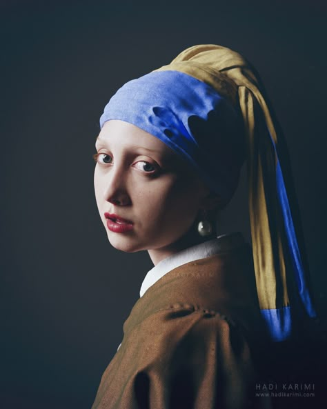 ArtStation - Girl with a Pearl Earring The Girl With The Pearl Earring, Woman With Pearl Earring, Lady With A Pearl Earring, Girl With The Pearl Earring, Face Oil Painting, Girl With Pearl Earring, Girl With A Pearl Earring, Painting People, Johannes Vermeer