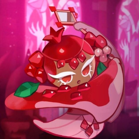 Cookie Run Kingdom Pomegranate, Pomegranate Cookie Run, Cookie Run Kingdom Cookies, Cookies Of Darkness, Pomegranate Cookie, Cookie Run Characters, God Of The Underworld, Character Design Concept Art, Cookierun Kingdom