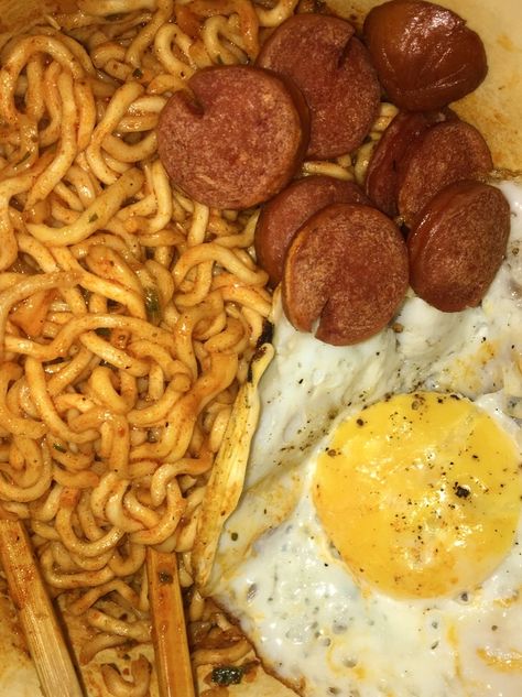 #spicyfood #noodles #spicynoodles #sausage #eggs #nepalinoodle #foodie Chinese Noodles, Spicy Noodles, Yummy Comfort Food, Snap Food, Spicy Recipes, Boiled Eggs, Ramen, Noodles, Comfort Food