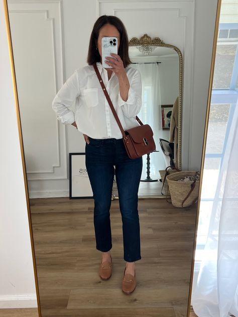 Milo Classic Bag curated on LTK Sezane Milo Classic Bag, Milo Bag Sezane, Sezane Milo Bag, Sam Edelman Loafers, Classic Bags, White Shirts, Sam Edelman, Classic Outfits, Straight Leg