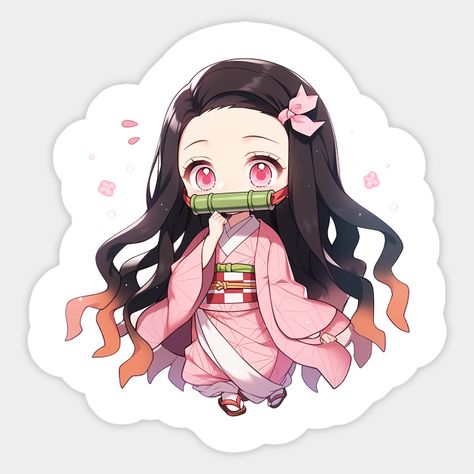 Nezuko nail art