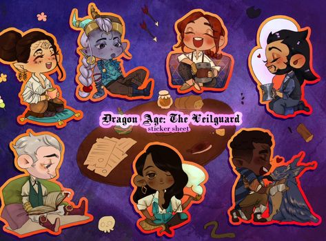 Dragon age veilguard sticker sheet available TODAY ‼️‼️‼️ Which one's your favorite 👀?? . . . #Dragonage #dragonagetheveilguard #da:tv #lucanisdellamorte #bellaralutare #davrin #taash #emmrichvolkarin #laceharding #nevegallus #dragonagefanart #dragonagestickers #rpgstickers Something To Remember, Vinyl Paper, Canada Post, I Design, Dragon Age, Sticker Sheet, Print And Cut, Sticker Sheets, Color Show