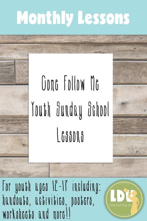 Come Follow Me Youth Sunday School Helps Teen Sunday School Lessons, Lds Sunday School, Youth Sunday School Lessons, Youth Lessons, Sunday School Games, Lds Lessons, Lds Youth, Activities For Teens, Resources For Teachers