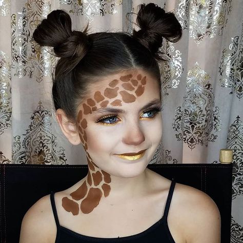 Jungle Makeup Ideas, Safari Face Paint, Safari Makeup, Giraffe Makeup, Lion King Jr, Kids Face Paint, Trendy Halloween Costumes, Animal Costumes, Eye Makeup Steps