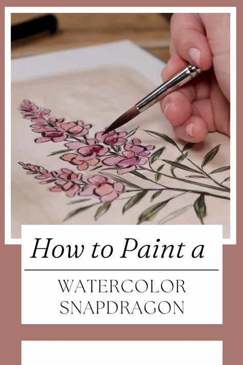 Watercolor painting is a delightful and expressive medium, allowing artists to capture the beauty of nature with its translucent and vibrant qualities. In this tutorial, we will explore how to create a charming illustrated watercolor painting of a snapdragon. Combining your watercolor and drawing skills, you'll create a lovely piece of art that showcases the intricate details and delicate colors of this fascinating flower. Materials You'll Need Before we begin, gather the following... How To Draw Snapdragons, Water Paper, Hello How Are You, Draw And Paint, Watercolor Art Lessons, Happy Paintings, Watercolor Brushes, Basic Shapes, Drawing Skills