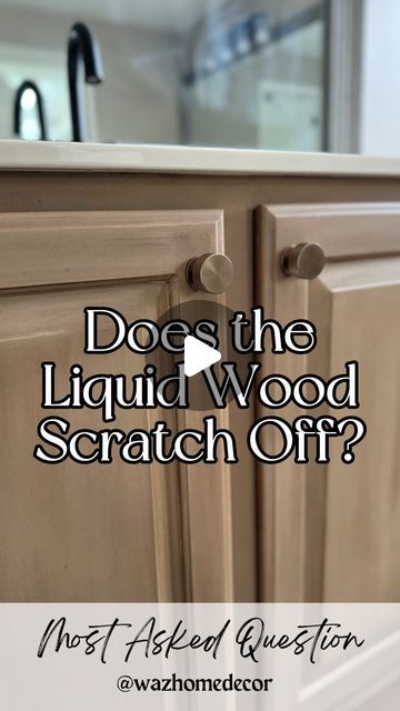 MICHELLE | Neutral Modern Home on Instagram: "STOP sanding your cabinets & START using liquid wood!! I can’t believe how good this worked!   Take virtually any surface and stain it with liquid wood as your base. The options are endless! Follow and comment LINK 🔗 for more!!   | Liquid Wood | Cabinets | Stained Cabinets | Refresh | Upgrade | Budget Friendly | DIY Project | DIY Home |  #budgetfriendly #budgetdiy #diy #dıyprojects #diyhome #cabinet #cabinetrefinishing #beforeandafter ##neutralhome #modernhome #musthave #amazonmusthaves" Liquid Wood Projects, Liquid Wood Kitchen Cabinets, Liquid Wood Cabinets, Liquid Wood Paint, Retique It Liquid Wood Kitchen Cabinets, Liquid Wood, Cabinet Refresh, Stained Cabinets, Budget Friendly Diy