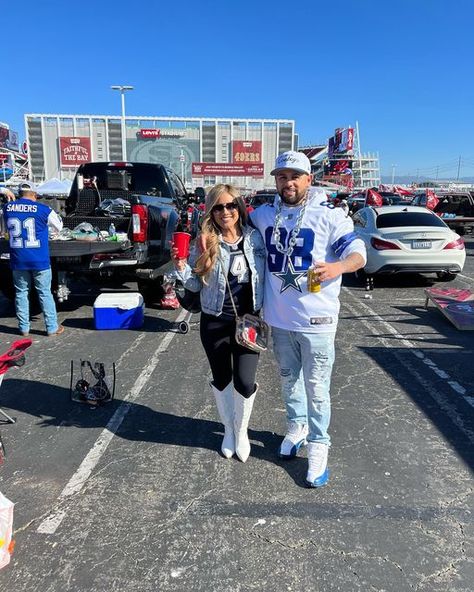 Dallas Cowboys Gameday Outfit, Dallas Cowboys Game Day Outfit Winter, Cowboys Football Game Outfit, Cute Dallas Cowboys Game Outfit, Cowboys Jersey Outfit Woman, Game Day Cowboys, Blue Out Football Game Outfit, Cowboys Game Day Outfit, Dallas Cowboys Game Day Outfit