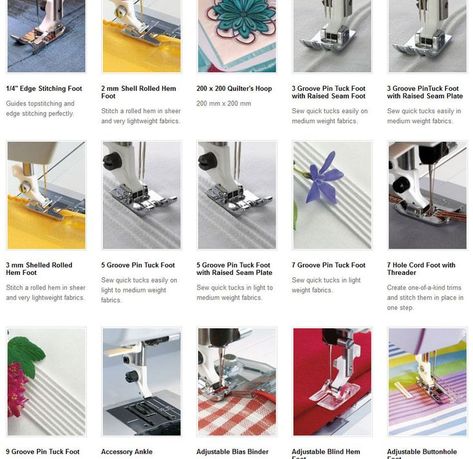 Learn All About Sewing Machine Pressure Feet Viking Sewing Machine Tutorials, Sewing Machine Feet Guide, Sewing Machine Bag, Husqvarna Viking Sewing Machines, Sewing Machine Cover Pattern, Sewing Machine Tension, Sewing Machine Drawers, Sewing Machine Stitches, Viking Sewing Machine