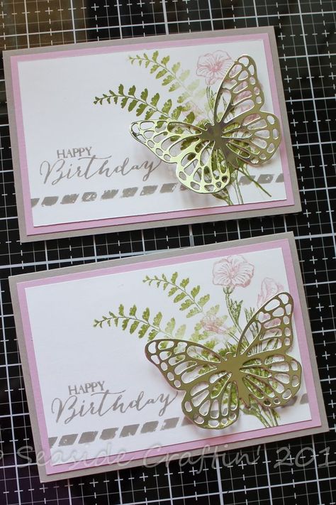 Birthday Cards Butterfly, Butterfly Cards Handmade, Butterfly Brilliance, Handmade Greeting Card Designs, Stampin Up Birthday Cards, Butterfly Birthday Cards, Cards Valentines, Easter Cards Handmade, Valentine Cards Handmade