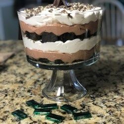 Chocolate Trifle - Allrecipes.com Chocolate Cake Trifle, Potluck Recipes Dessert, Cake Trifle, Healthy Breakfast Bowl, Ice Cream Sandwich Cake, Pastas Recipes, Potluck Desserts, Chocolate Trifle, Trifle Bowl