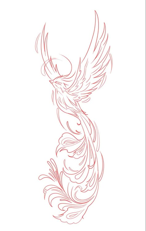 Phoenix Outline Tattoo, Phoenix Tattoo Stencil, Phoenix Tattoo Design Feminine, Phoenix Stencil, Phoenix Outline, Tattoo Stencils Outline Design, Tattoos Outline, Stencil Tattoos, Feminine Sleeve