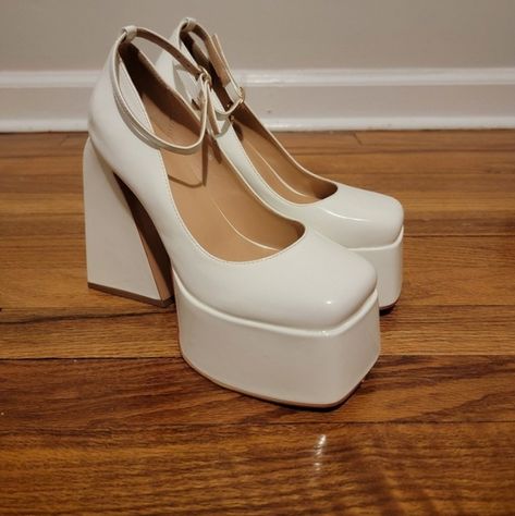 White Platform Heels 6" White Platform Heels, Amazon Shoes, White Platform, Couples Costumes, Platform Heels, Heels, Jewelry Watches, Plus Fashion, Outfit Inspo