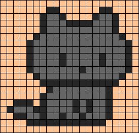 Pixel Moth Pattern, Simple Cat Pixel Art, Cat Pixel Art Easy, Minecraft Cat Pixel Art, Rsr Pixel Art, Miku Perler Bead Patterns, Black Cat Alpha Pattern, Alien Alpha Pattern, Crow Pixel Art