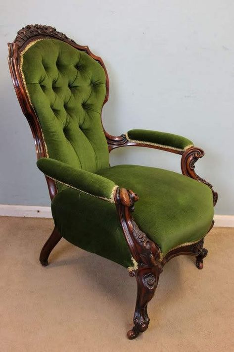 Cottagecore Armchair, Fancy Armchair, Victorian Style Chair, Victorian Chairs, Victorian Couch, Victorian Style Furniture, Victorian Armchair, Luxe Furniture, Victorian Chair