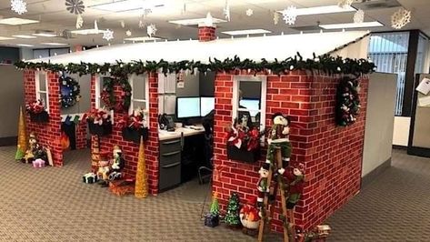 Christmas Decor For Cubicle The Office, Work Desk Christmas Decor, Desk Christmas Decorations Work, Christmas Cubicle Decorations Contest, Cubicle Christmas Decorations Contest, Office Christmas Decorations Cubicles, Office Xmas Decorations, Diy Cubicle, Christmas Desk Decorations