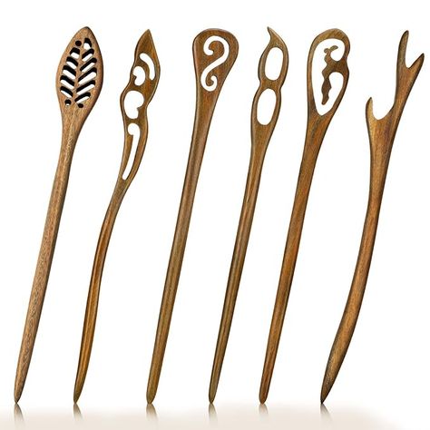 Amazon.com : 6 Pieces Wooden Hair Sticks Retro Wooden Hairpin Vintage Chinese Hair Chopsticks Retro Wooden Handmade Carved Hair Stick Brown Sandalwood Hairpin for Women Bun Chignon Holder Hair Accessories : Beauty & Personal Care Chinese Hair Chopsticks, Wooden Hair Sticks, Hair Jewerly, Hair Chopsticks, Chopstick Hair, Wee Folk, Chinese Hair, Chinese Hairstyle, Hair Stick