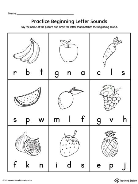 Preschool Printable Worksheets | MyTeachingStation.com Last Sound Worksheet, Beginning Letters Worksheet, Initial Letter Sounds Worksheets, Begining Sound Phonics Worksheets, Matching Letter Sounds To Pictures, Letter Sound Matching Worksheet, Letter Sound Recognition Worksheets, Match Letters With Pictures, Beggining Sound Worksheet