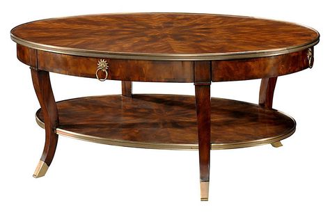 Circles 52" Oval Cocktail Table - Tawny - Theodore Alexander Greek Decor, Classical Furniture, Coffee Room, Interior Decoration Accessories, English Furniture, Theodore Alexander, Coffee And Cocktail Tables, Cocktail Table, Living Room Coffee Table