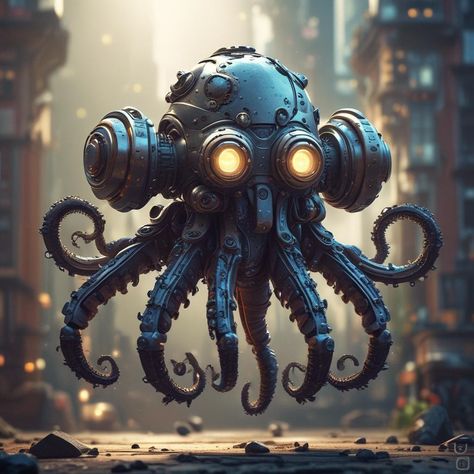 Robot octopus Robot Octopus, Octopus Legs, Robot Art, Hard Surface, Kraken, Octopus, Concept Art, Character Design, Tattoos