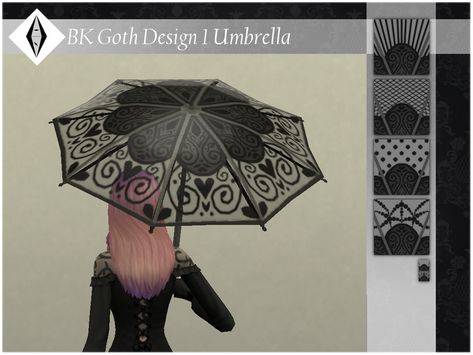 Sims 4 Goth Cc Maxis Match, Ts4 Vampire Cc, Goth Umbrella, Sims 4 Cc Goth, Goth Design, Cc Accessories, Sims 4 Traits, Sims 4 Studio, Sims Packs