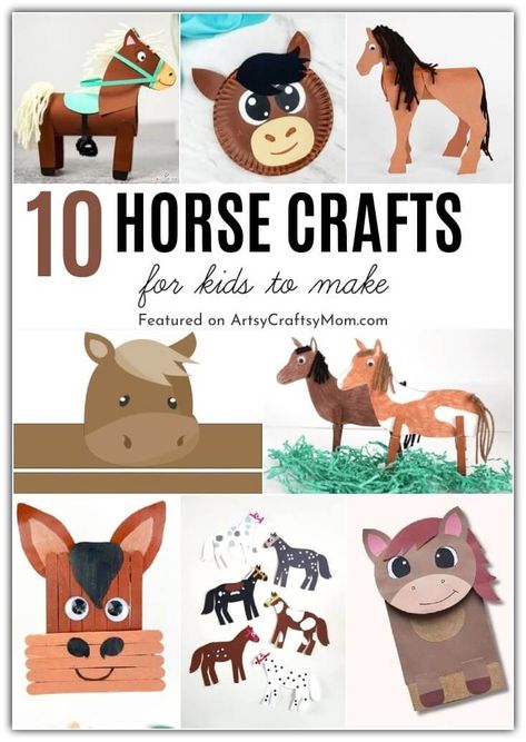 Here are 10 Easy and fun Horse Crafts for Kids to make for National Horse Day on 13th December. These are great for a horse party, or just like that! Cowboy Hat Crafts For Kids, Rodeo Crafts For Preschoolers, Horse Crafts For Preschoolers, Cowboy Crafts For Kids, Horse Art Projects For Preschoolers, Horse Crafts Preschool Farm Theme, Horse Craft For Kindergarten, Horse Camp Crafts, Horse Crafts For Kids