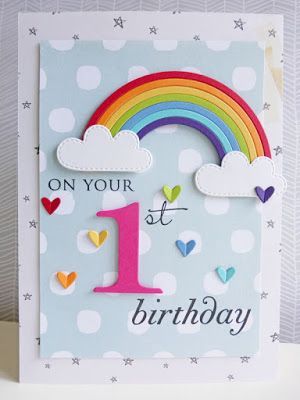 Paint the rainbow Rainbow Birthday Card Ideas, Rainbow Birthday Card, Rainbow Cards, Baby Birthday Card, First Birthday Cards, Happy 1st Birthday, Birthday Card Craft, Homemade Birthday Cards, 1st Birthday Cards